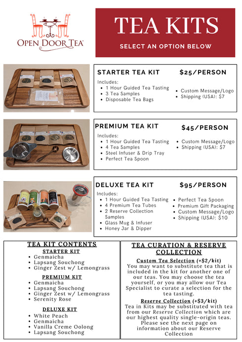 Virtual Tea Tasting Menu