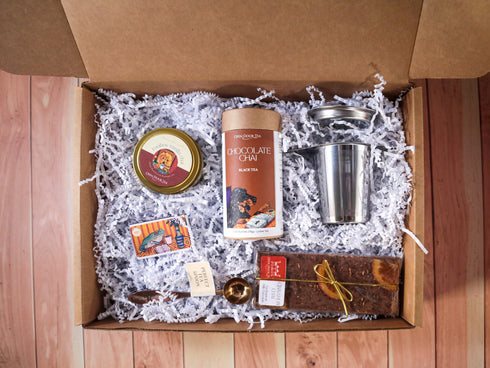 The Comfort Box | Self-Care Gift Set with Tea, Chocolate, Candle, & More