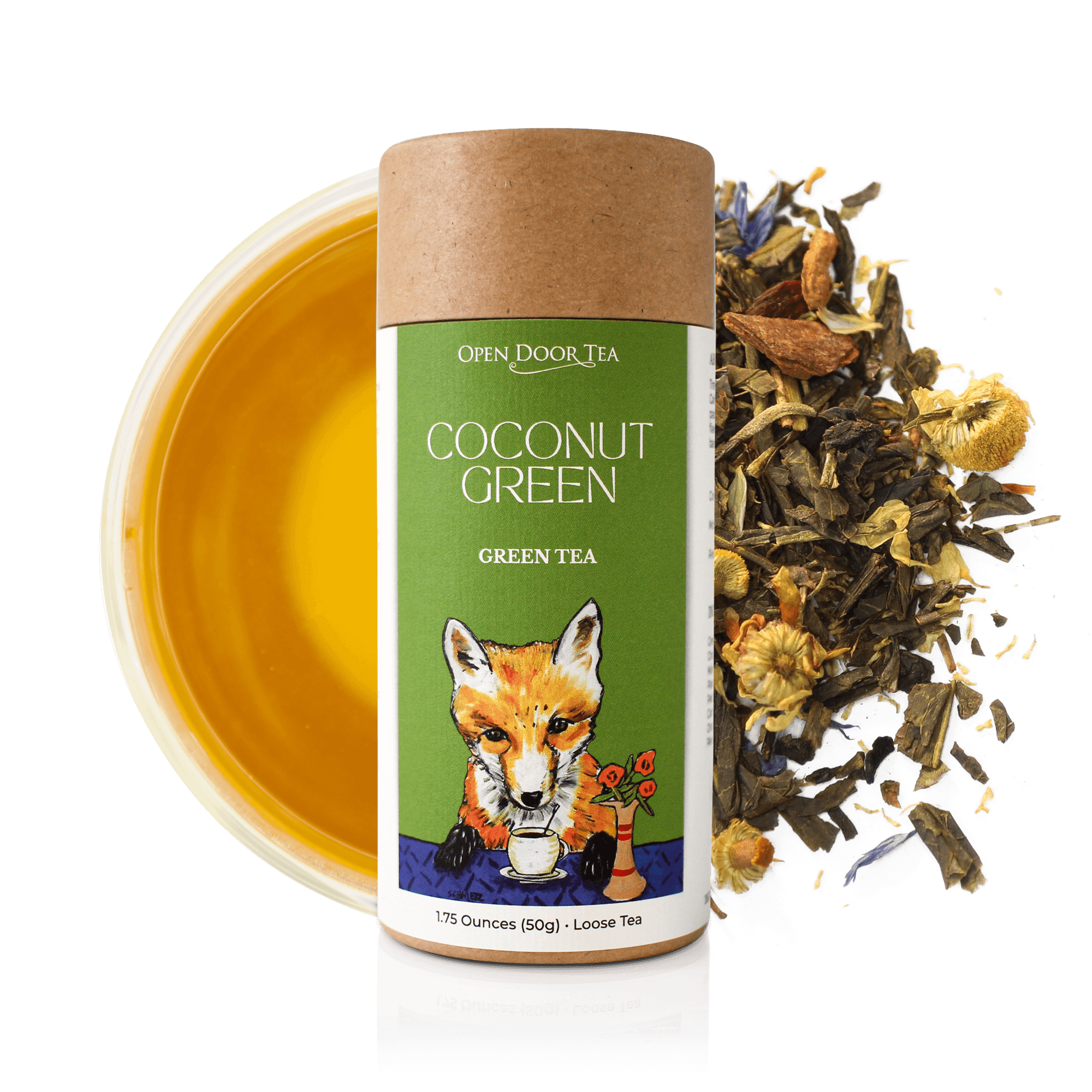 Coconut Green | Green Tea, Loose Leaf – Open Door Tea CT