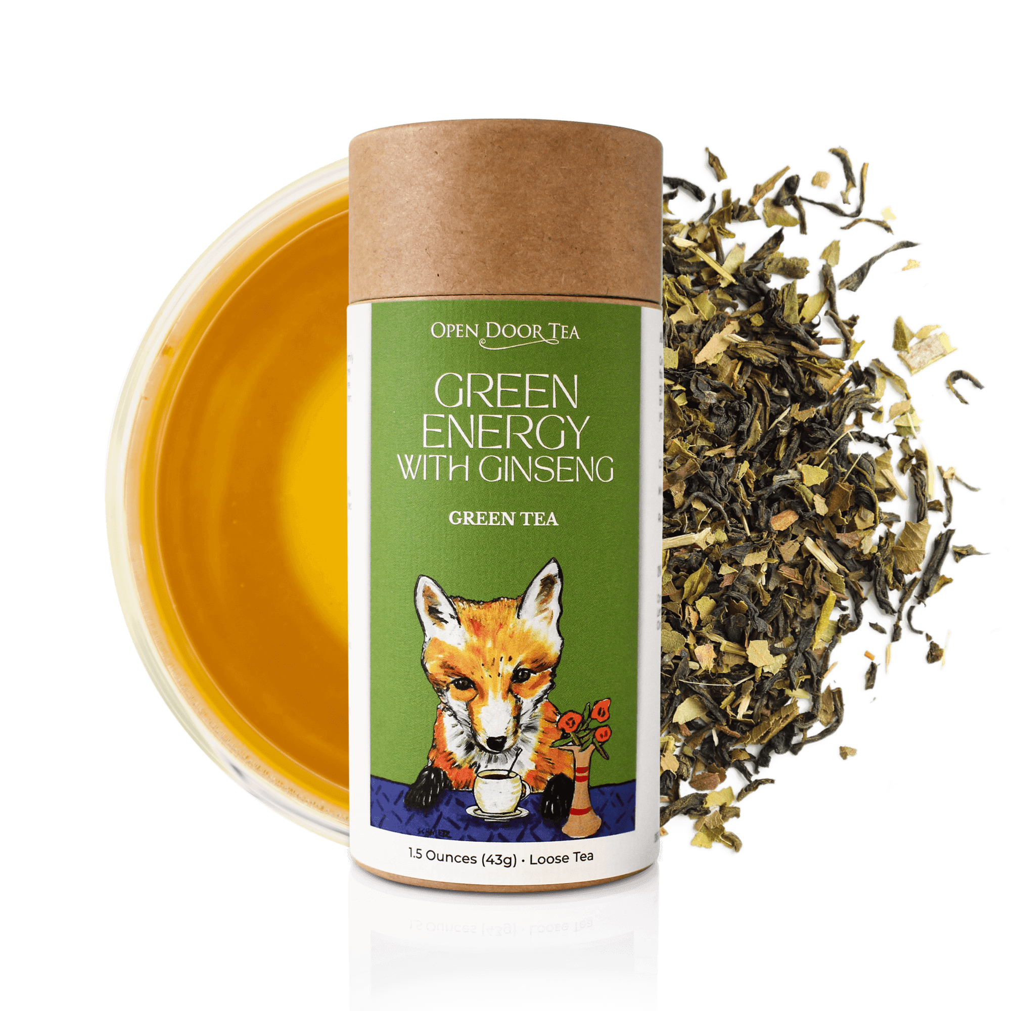 Green Energy with Ginseng | Green Tea, Loose Leaf – Open Door Tea CT